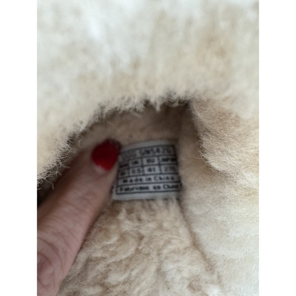 UGG Australia Shearling Clogs Womens 10 Plum Suede Wood Sole Slip On Fur Lined - Picture 4 of 16